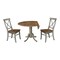 International Concepts Round 42 in Dual Drop Leaf Table, 2 X-Back Chairs, Hickory/Stone, 42 W, 42 L, 29.5 in H, Wood K41-42DP-C613P - alternate 6